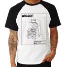 Camiseta Raglan Arcade Fliperama Projeto - Foca na Moda