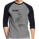 Camiseta Raglan Arcade Fliperama Projeto Manga 3/4 - Foca na Moda