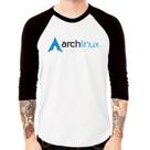 Camiseta Raglan Arch Linux Logo Manga 3/4 - Foca na Moda Camiseta Raglan Arch Linux Logo Manga 3/4 - Foca na Moda