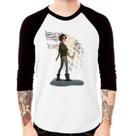 Camiseta Raglan Arya Stark Art Manga 3/4 - Foca na Moda Camiseta Raglan Arya Stark Art Manga 3/4 - Foca na Moda