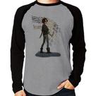 Camiseta Raglan Arya Stark Art Manga Longa - Foca na Moda Camiseta Raglan Arya Stark Art Manga Longa - Foca na Moda