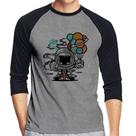 Camiseta Raglan Astronauta Chibi Manga 3/4 - Foca na Moda