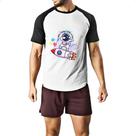 Camiseta Raglan Astronauta dab no foquete Camiseta Raglan Astronauta dab no foquete