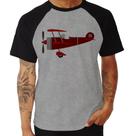 Camiseta Raglan Avião Biplano - Foca na Moda