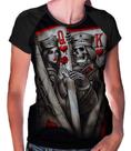Camiseta Raglan Baby Look Caveira Ogabel Ref:39