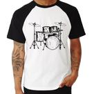 Camiseta Raglan Bateria Música - Foca na Moda
