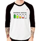 Camiseta Raglan Bateria Social Manga 3/4 - Foca na Moda Camiseta Raglan Bateria Social Manga 3/4 - Foca na Moda