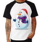 Camiseta Raglan Boneco de neve - Foca na Moda