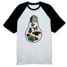 Camiseta Raglan Borboletas em lâmpada