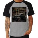 Camiseta Raglan Carro clássico na cidade - Foca na Moda