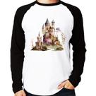 Camiseta Raglan Castelo de Fadas Manga Longa - Foca na Moda Camiseta Raglan Castelo de Fadas Manga Longa - Foca na Moda