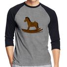 Camiseta Raglan Cavalinho De Pau Manga 3/4 - Foca na Moda