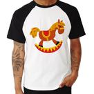 Camiseta Raglan Cavalo Balanço - Foca na Moda