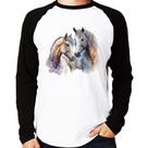 Camiseta Raglan Cavalo e Égua Manga Longa - Foca na Moda