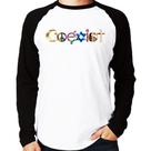 Camiseta Raglan Coexistência Pacífica Manga Longa - Foca na Moda