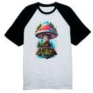 Camiseta Raglan Cogumelo casa dos duendes Camiseta Raglan Cogumelo casa dos duendes