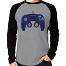 Camiseta Raglan Controle Retrô Vídeo Game Gamepad Manga Longa - Foca na Moda