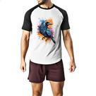 Camiseta Raglan Corvo Watercolor Arte