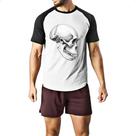 Camiseta Raglan Cranio Chimpanze Grafite Arte