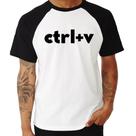 Camiseta Raglan Ctrl+V - Foca na Moda Camiseta Raglan Ctrl+V - Foca na Moda
