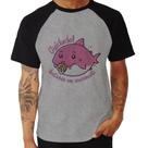 Camiseta Raglan Cuidado! Dentinhos em crescimento (Rosa) - Foca na Moda