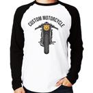 Camiseta Raglan Custom Motorcycle Manga Longa - Foca na Moda