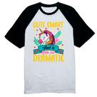 Camiseta Raglan Cute smart and litle bit dramatic unicornio