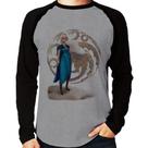 Camiseta Raglan Daenerys Targaryen Art Manga Longa - Foca na Moda Camiseta Raglan Daenerys Targaryen Art Manga Longa - Foca na Moda