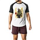 Camiseta Raglan Deus Anubis Ilustracao