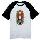 Camiseta Raglan Deusa asteca do tempo Camiseta Raglan Deusa asteca do tempo
