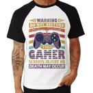 Camiseta Raglan Do Not Disturb This Gamer - Foca na Moda