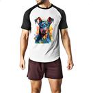Camiseta Raglan Doberman Watercolor Arte Camiseta Raglan Doberman Watercolor Arte