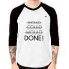 Camiseta Raglan Done! Manga 3/4 - Foca na Moda