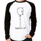 Camiseta Raglan Dream Up Manga Longa - Foca na Moda