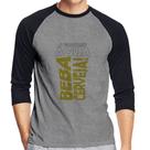 Camiseta Raglan Economize água, beba cerveja Manga 3/4 - Foca na Moda
