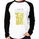 Camiseta Raglan Economize água, beba cerveja Manga Longa - Foca na Moda