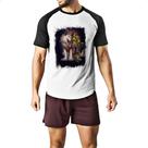 Camiseta Raglan Empires and Puzzles Heroi Roughian e Nurgib Camiseta Raglan Empires and Puzzles Heroi Roughian e Nurgib