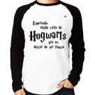 Camiseta Raglan Esperando minha carta de Hogwarts Manga Longa - Foca na Moda Camiseta Raglan Esperando minha carta de Hogwarts Manga Longa - Foca na Moda
