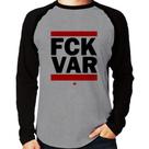 Camiseta Raglan F*CK VAR Manga Longa - Foca na Moda