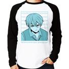 Camiseta Raglan Fall Down Seven Times, Stand Up Eight Manga Longa - Foca na Moda Camiseta Raglan Fall Down Seven Times, Stand Up Eight Manga Longa - Foca na Moda