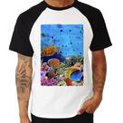 Camiseta Raglan Fundo do Mar - Foca na Moda Camiseta Raglan Fundo do Mar - Foca na Moda