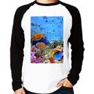 Camiseta Raglan Fundo do Mar Manga Longa - Foca na Moda Camiseta Raglan Fundo do Mar Manga Longa - Foca na Moda