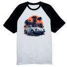 Camiseta Raglan Fusca Branco Sunset