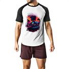 Camiseta Raglan Girl Muscle Car Neon Art