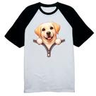 Camiseta Raglan Golden Retriever no Ziper
