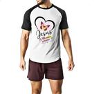 Camiseta Raglan Gospel Jesus me amou primeiro