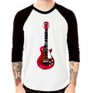 Camiseta Raglan Guitar Píxel Manga 3/4 - Foca na Moda