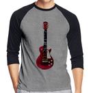 Camiseta Raglan Guitar Píxel Manga 3/4 - Foca na Moda
