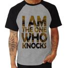 Camiseta Raglan I Am The One Who Knocks - Foca na Moda Camiseta Raglan I Am The One Who Knocks - Foca na Moda
