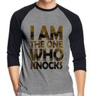 Camiseta Raglan I Am The One Who Knocks Manga 3/4 - Foca na Moda Camiseta Raglan I Am The One Who Knocks Manga 3/4 - Foca na Moda